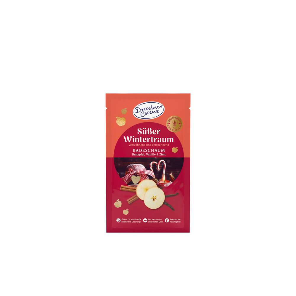 Produktabbildung Dresdner Essenz Badeschaum Süßer Wintertraum, Bratapfel, Vanille & Zimt