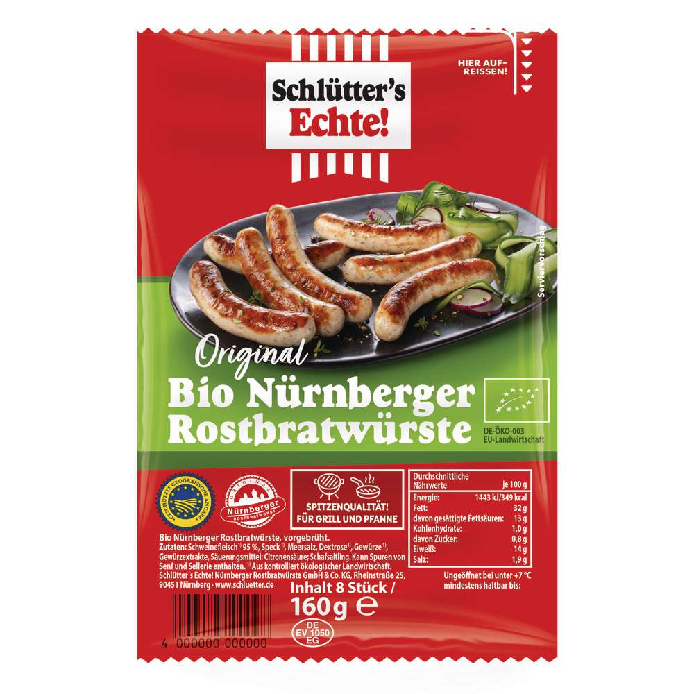 Produktabbildung Schlütter's Echte! Nürnberger Würstchen