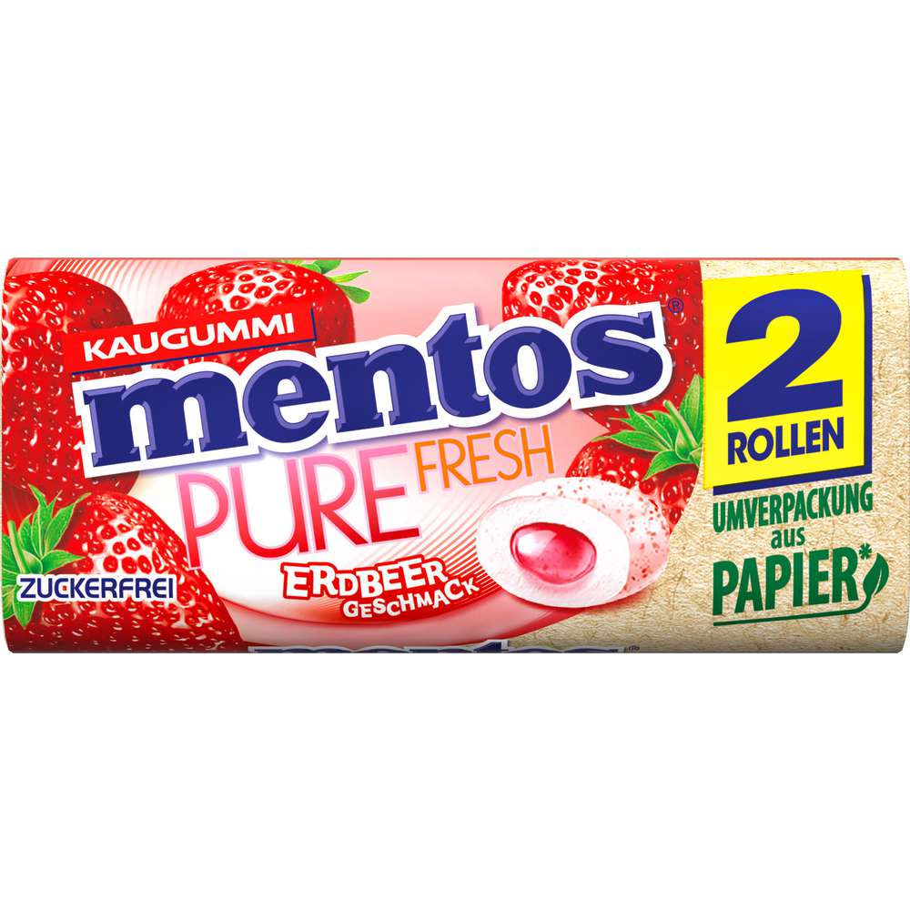 Produktabbildung Mentos Kaugummi Pure Fresh Erdbeer 