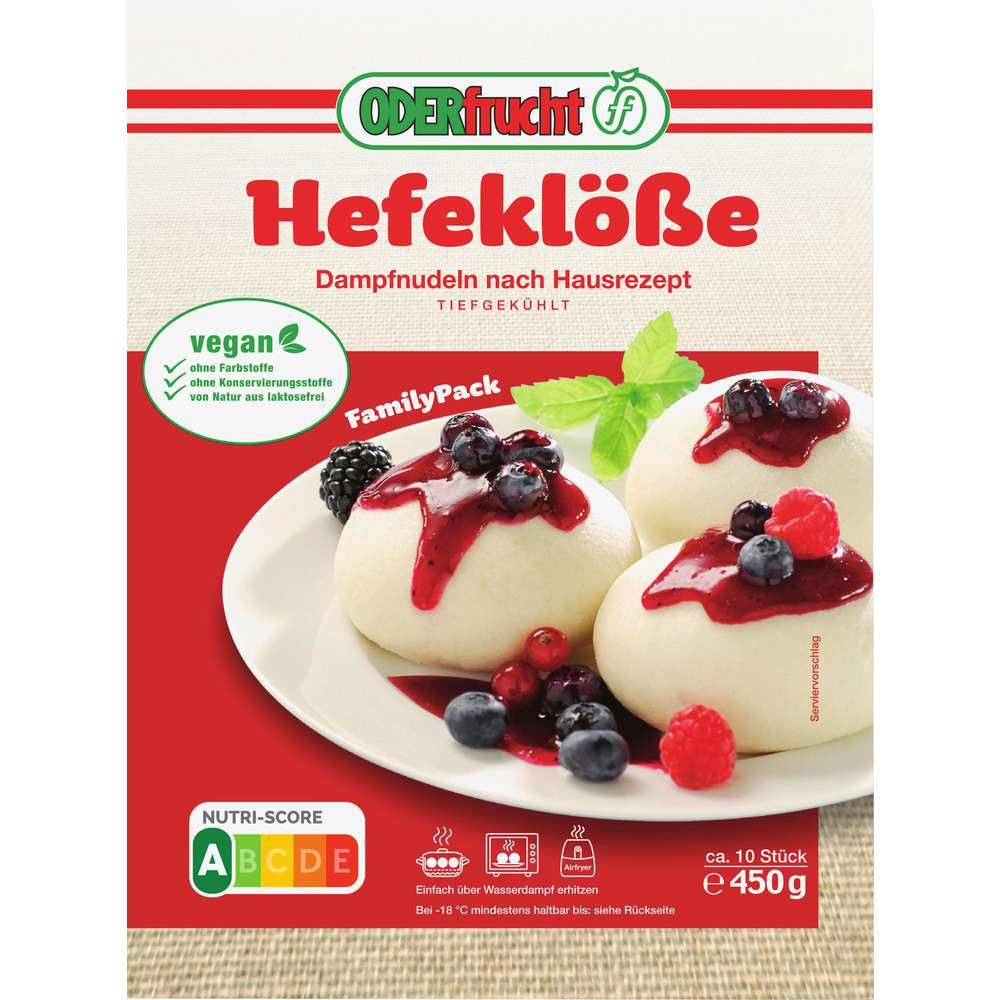 Produktabbildung Oderfrucht Hefeklöße, tiefgekühlt