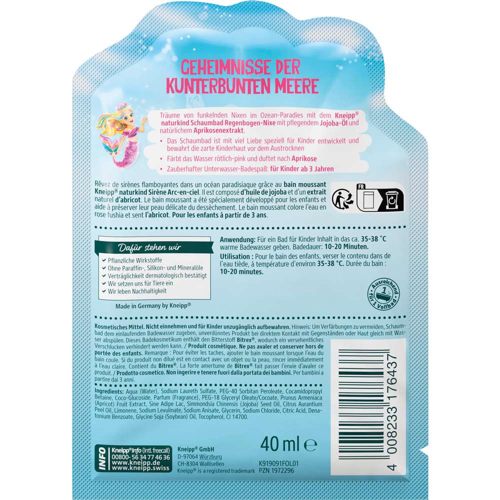 Produktabbildung Kneipp Naturkind Schaumbad Regenbogen-Nixe