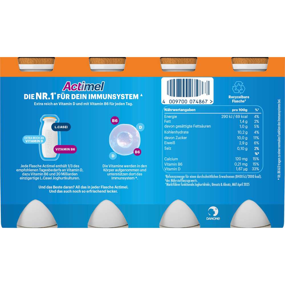 Produktabbildung Danone Actimel Trinkjoghurt, Multifrucht