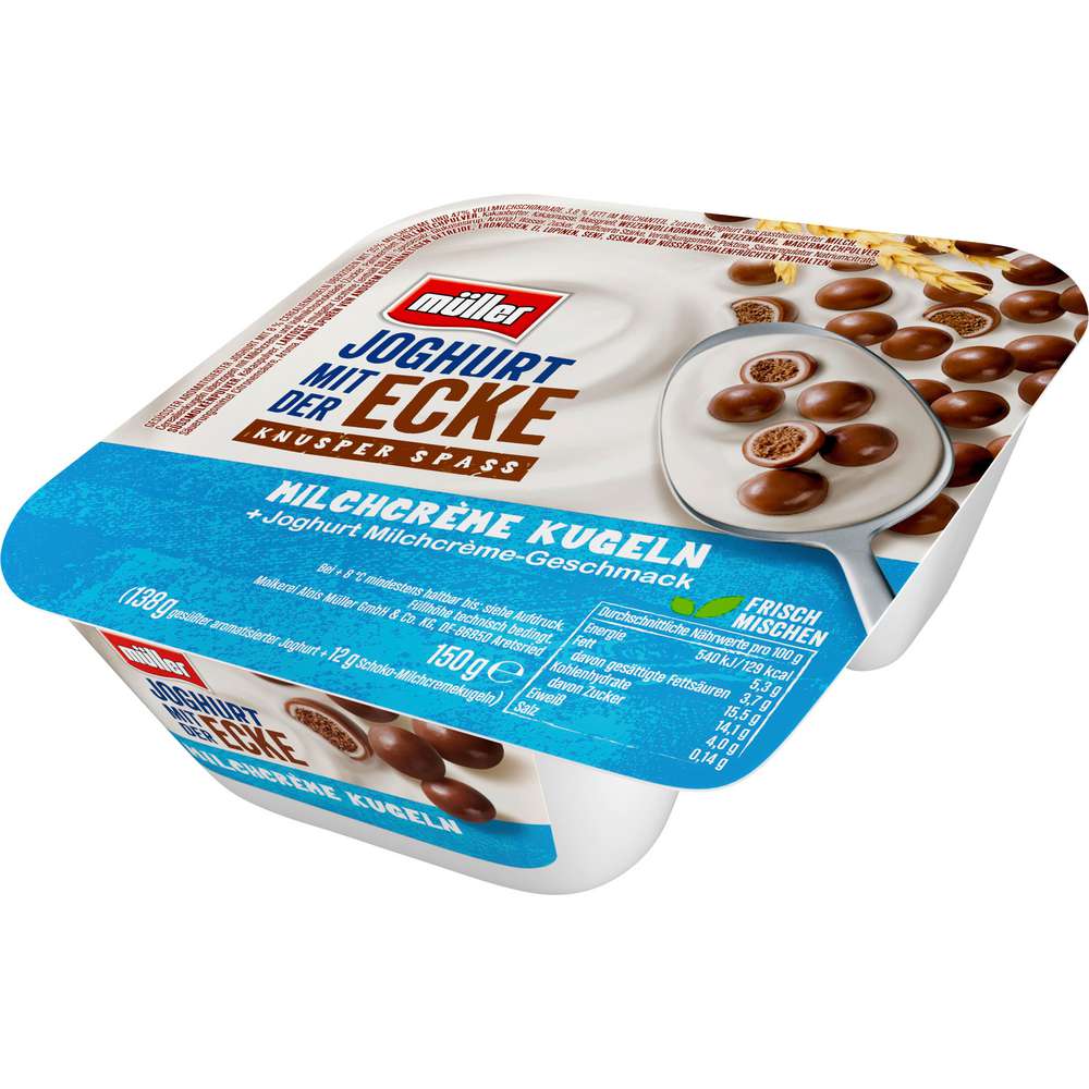Produktabbildung Müller Joghurt mit der Ecke, Milchcremekugeln