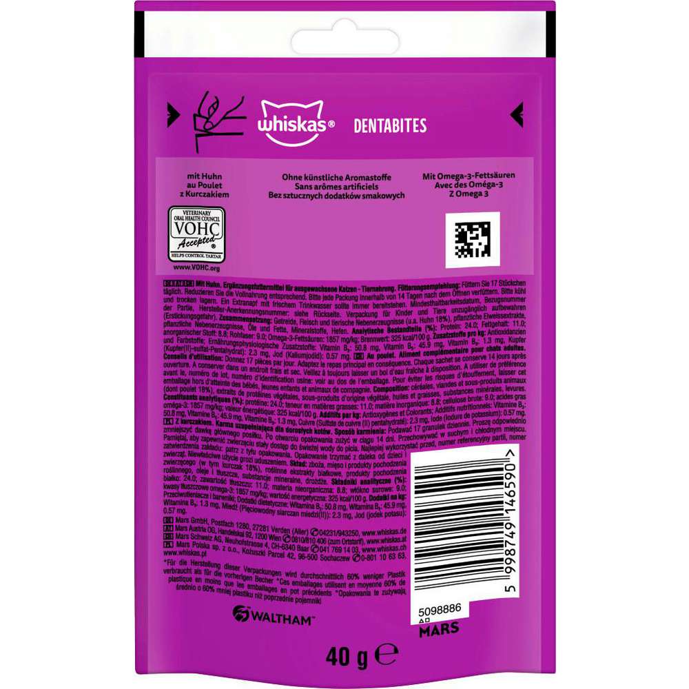 Produktabbildung Whiskas Katzen-Snack, Dentabites/Huhn
