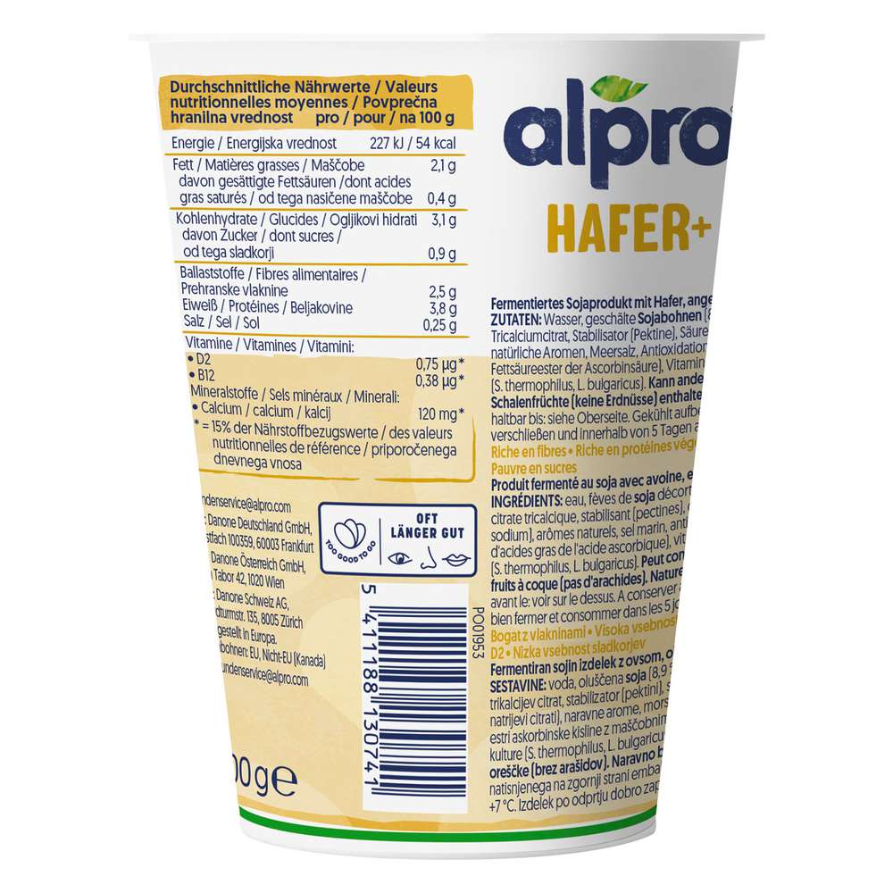 Produktabbildung Alpro Soja-Joghurtalternative Hafer+, Natur