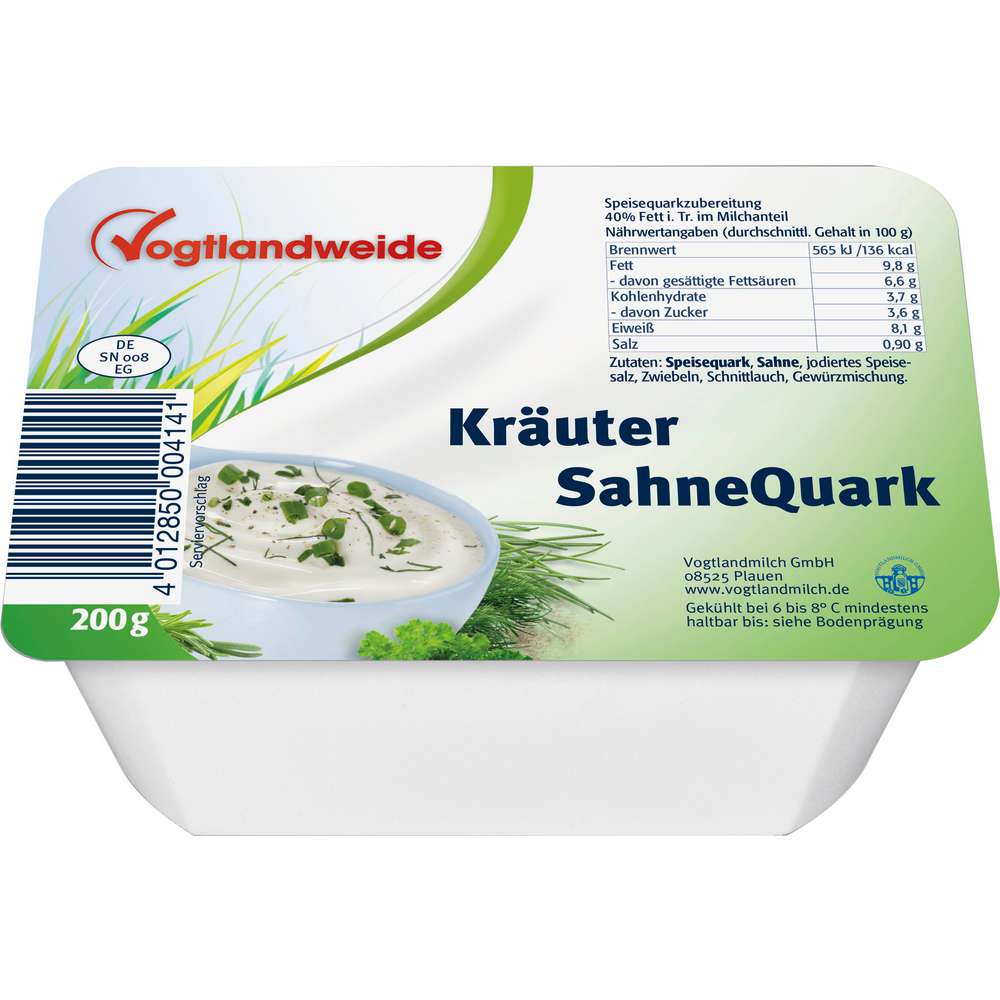 Produktabbildung Vogtlandweide Sahnequark, Kräuter