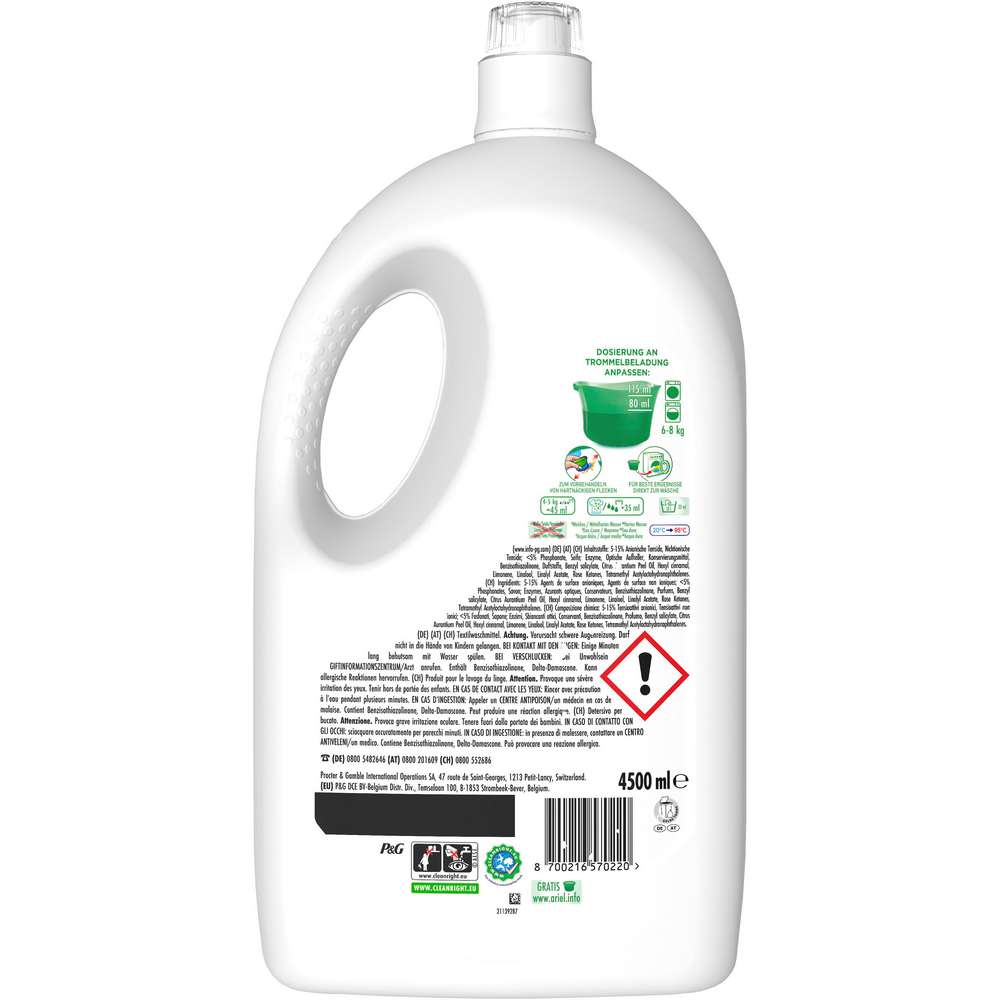 Produktabbildung Ariel Universal-Waschmittel, flüssig, Lenor Unstoppables