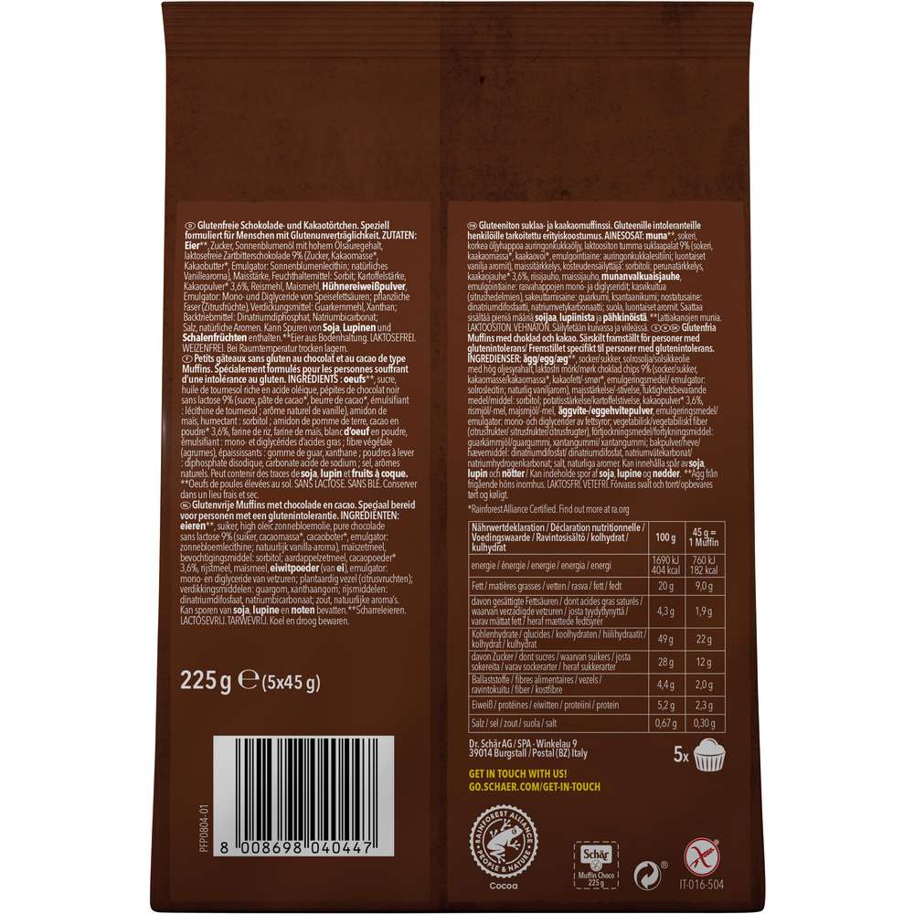 Produktabbildung Schär Backmischung glutenfrei, Muffin Choco