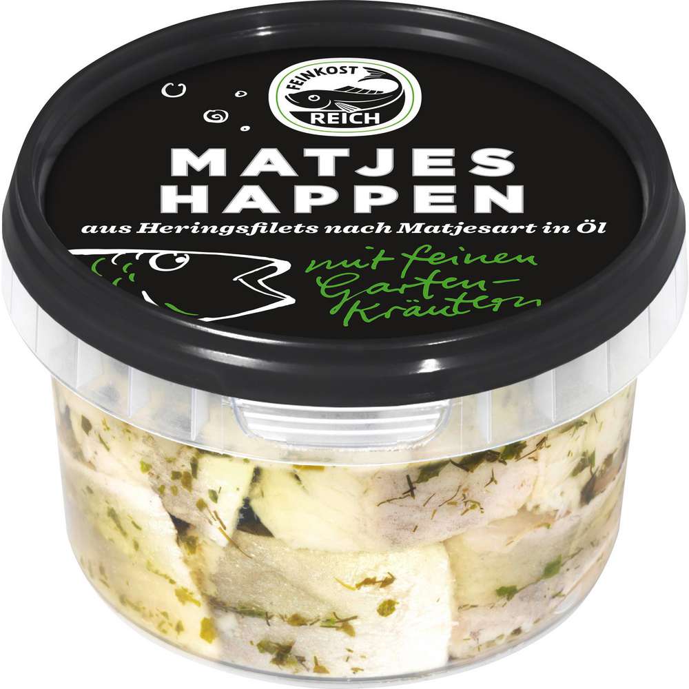 Produktabbildung Feinkost Reich Matjeshappen mit feinen Gartenkräuter