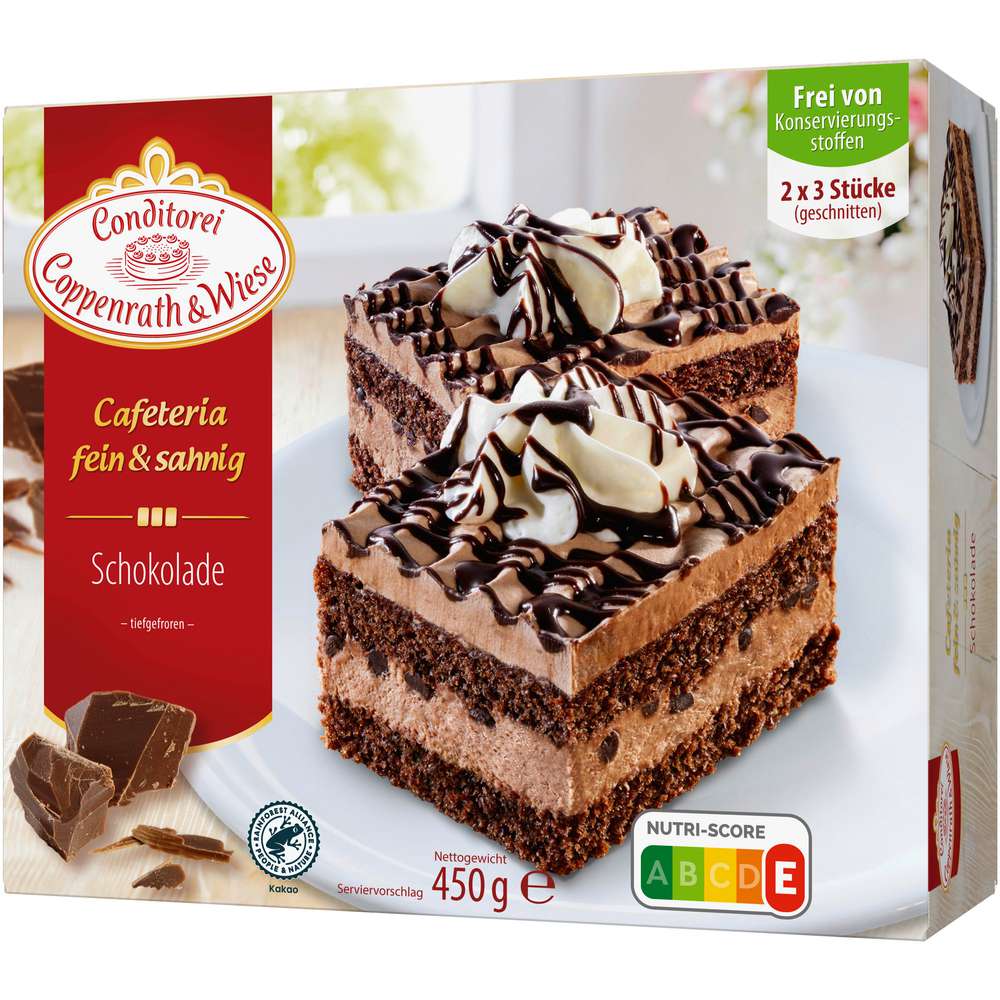 Produktabbildung Conditorei Coppenrath & Wiese Fein&Sahnig Kuchenschnitten, Schoko-Blechkuchen, tiefgekühlt
