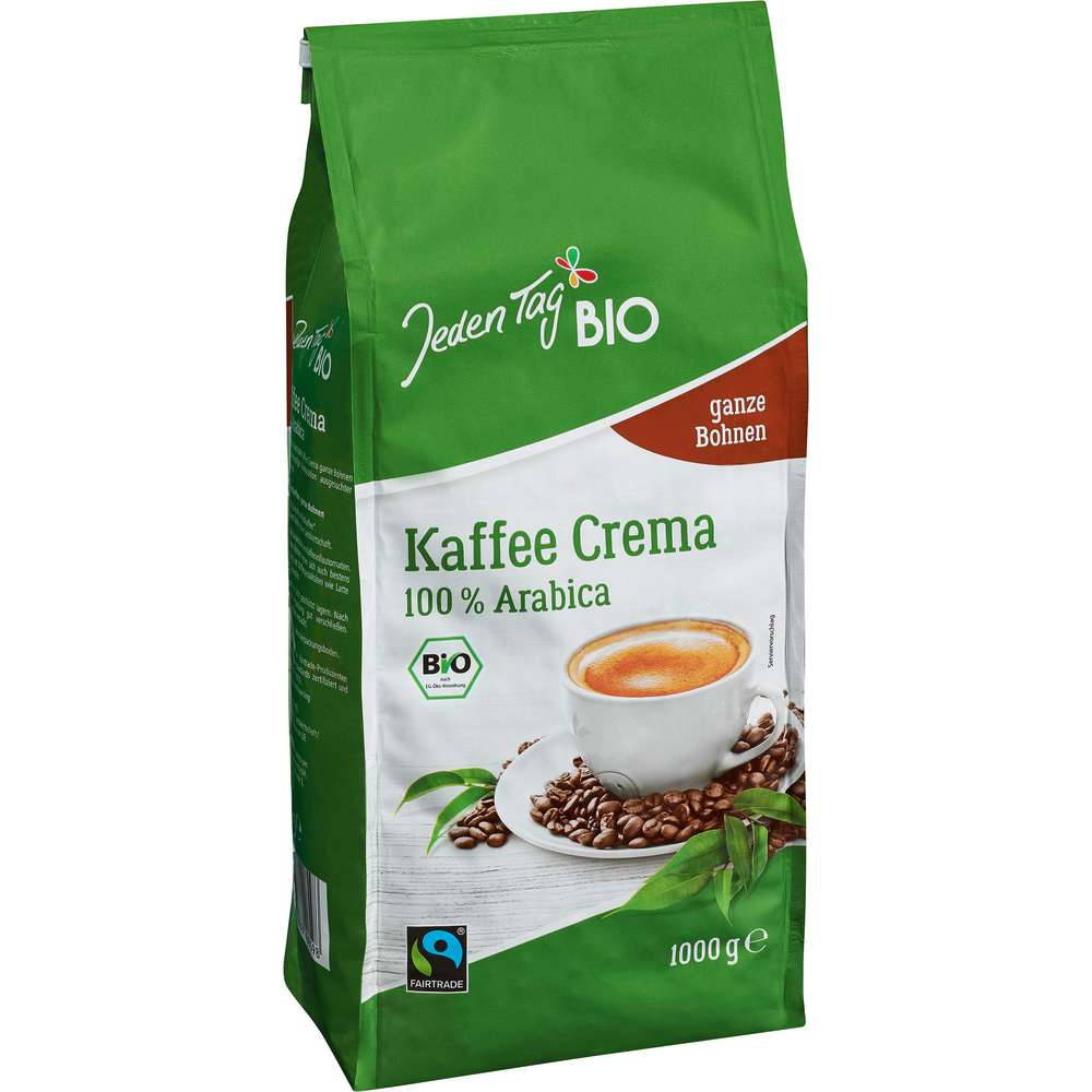 Produktabbildung Jeden Tag Bio Kaffee Crema, ganze Bohnen