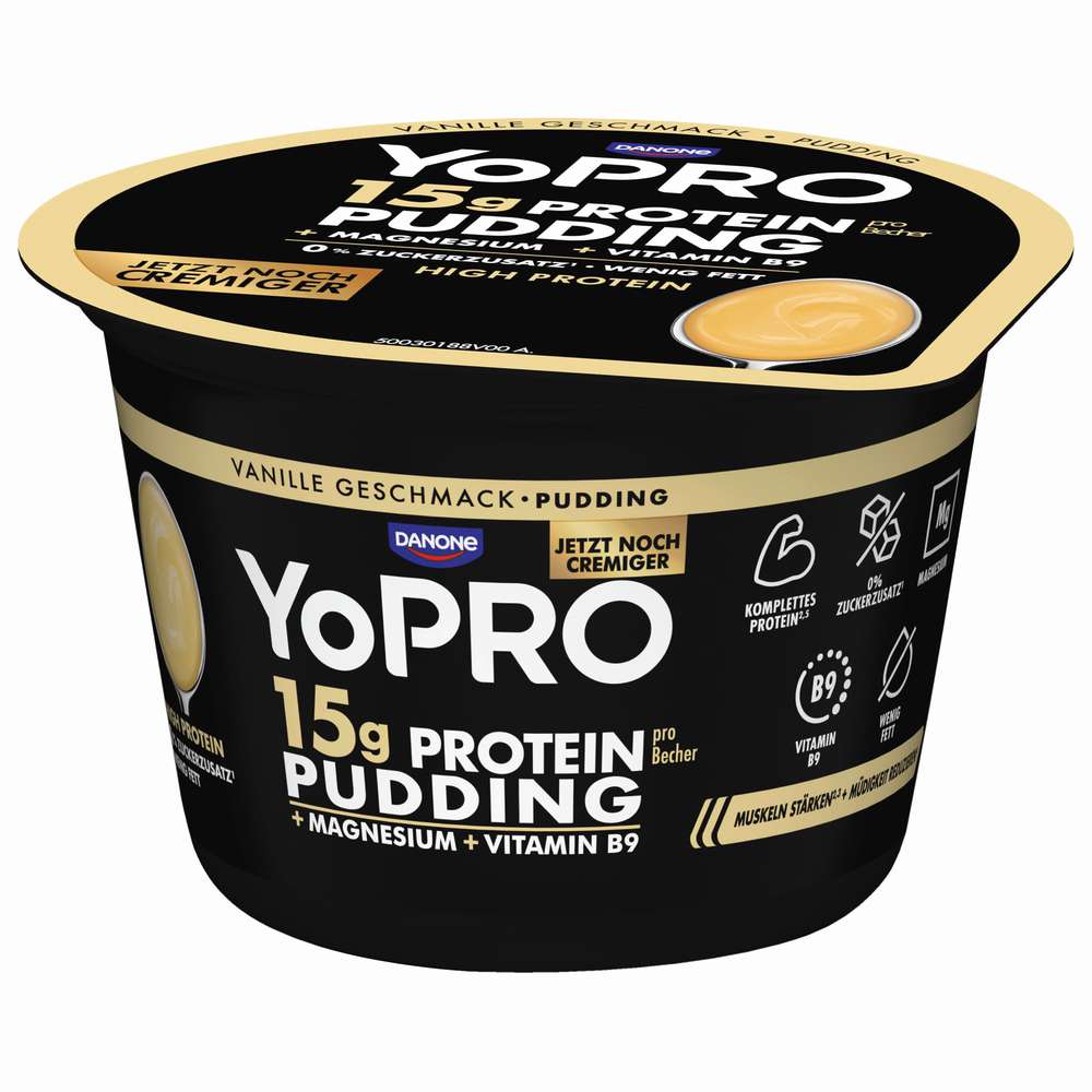 Produktabbildung Danone YoPRO  Protein Pudding Vanille mit Magnesium + Vitamin B9