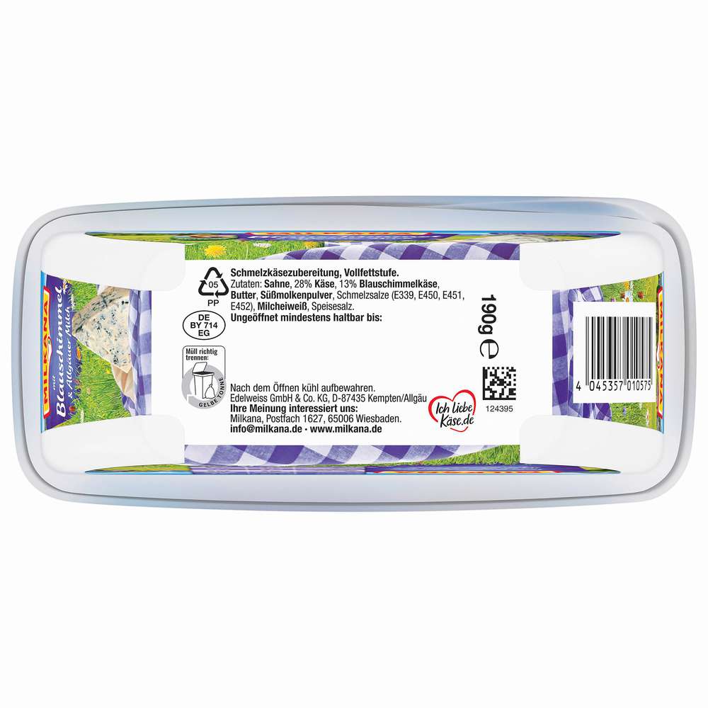 Produktabbildung Milkana Schmelzkäse Blauschimmel