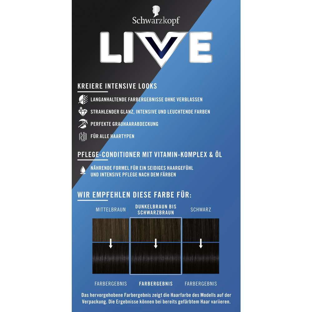 Produktabbildung Schwarzkopf Live Intense Colour, 099 Deep Black