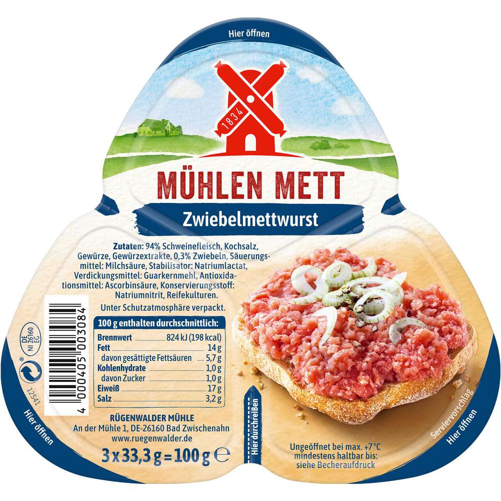 Produktabbildung Rügenwalder Mühle Mett Zwiebelwurst