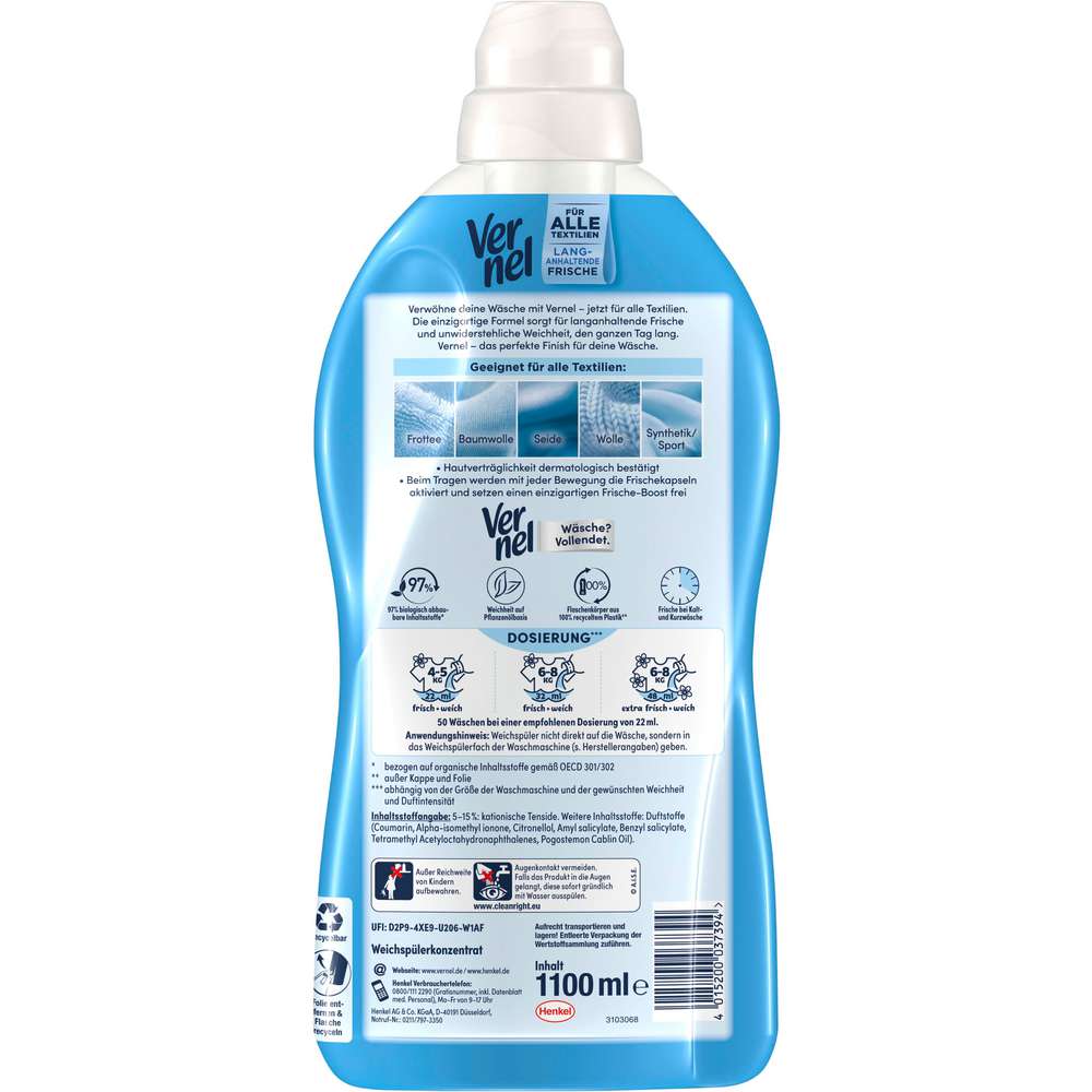 Produktabbildung Vernel Weichspüler Aromatherapie, Frischer Morgen