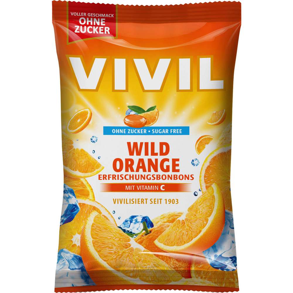 Produktabbildung Vivil Erfrischungsbonbons, Wild Orange, ohne Zucker