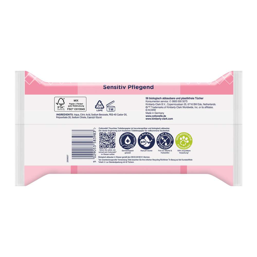 Produktabbildung Cottonelle Feuchtes Toilettenpapier, Sensitiv