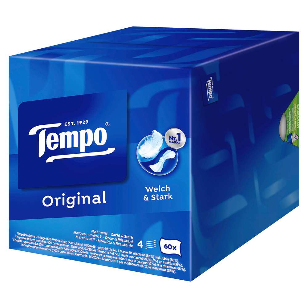 Produktabbildung Tempo Taschentücher, Würfelbox