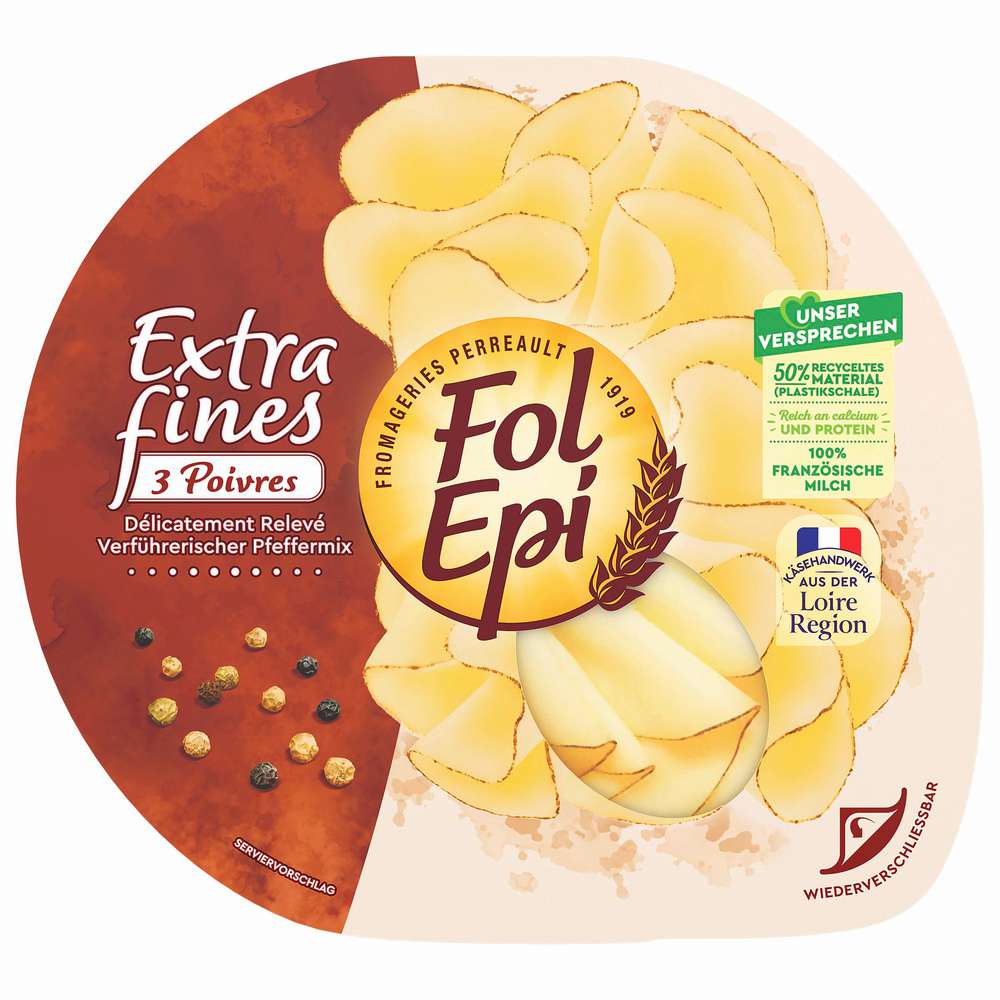 Produktabbildung Fol Epi Käsescheiben Extra fines, Pfeffer