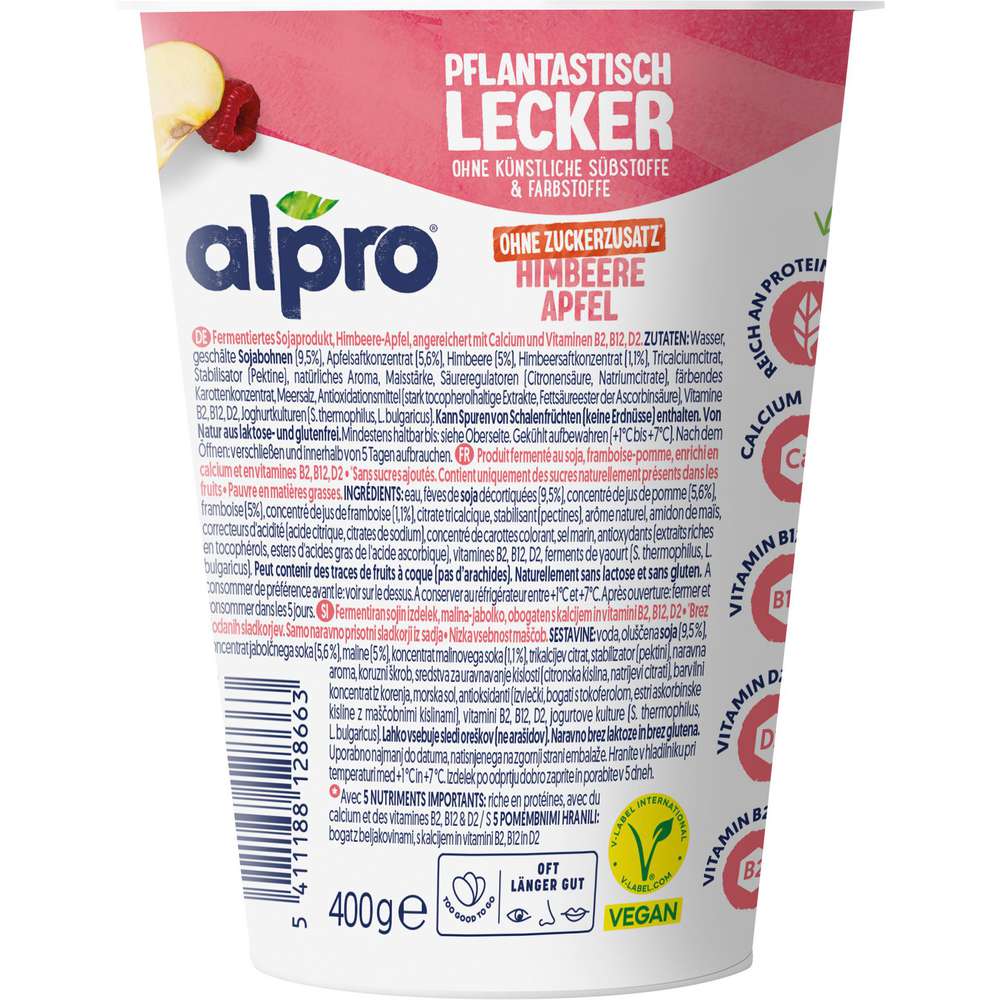 Produktabbildung Alpro Soja-Joghurtalternative, Himbeer-Apfel
