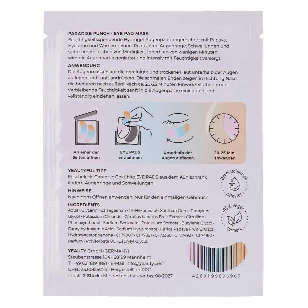 Produktabbildung Yeauty Eye Pads Paradise Punch