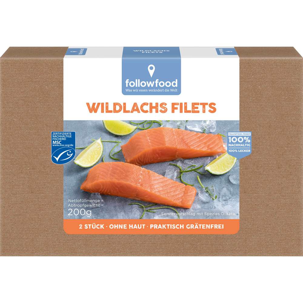 Produktabbildung followfish Wildlachs Filet, tiefgekühlt