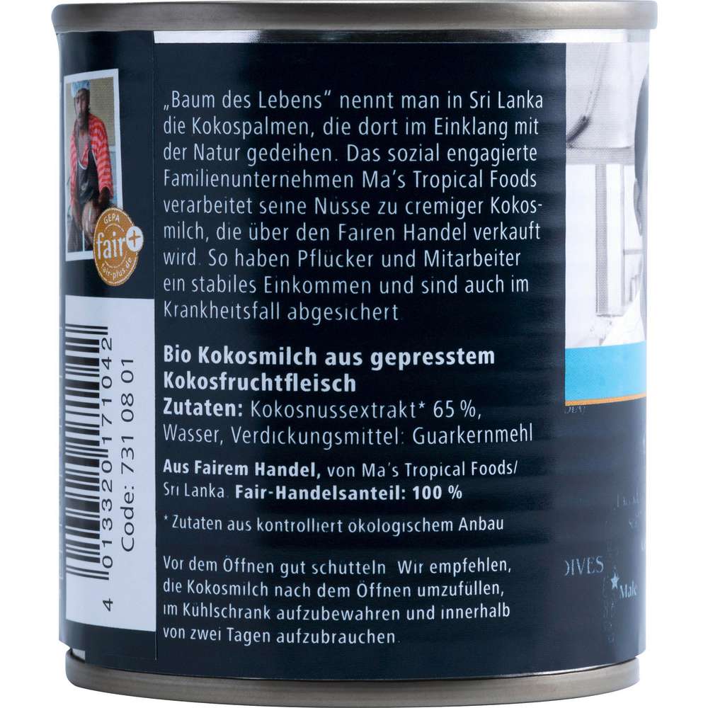 Produktabbildung Gepa Bio Kokosmilch
