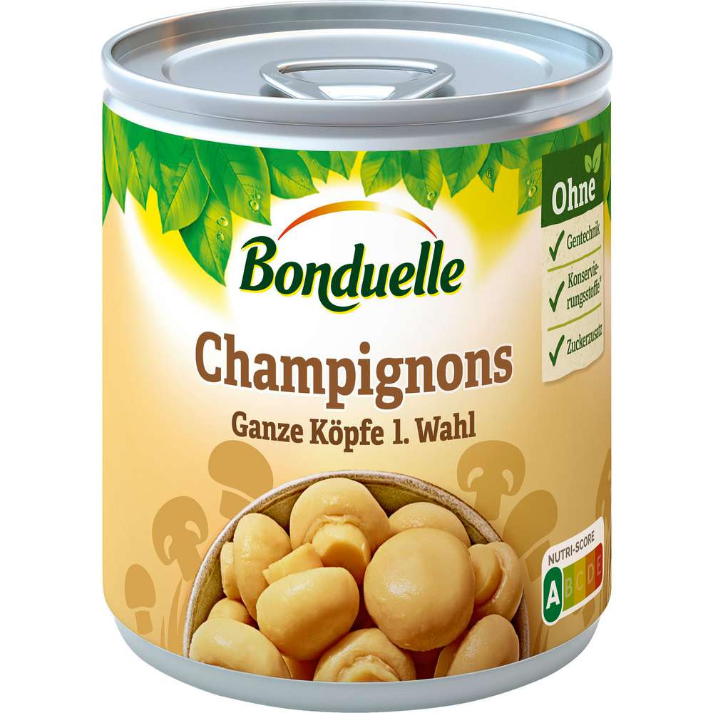 Produktabbildung Bonduelle Champignons ganze Köpfe, feinste Auslese