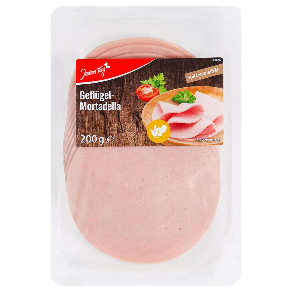 Produktabbildung Jeden Tag Geflügel-Mortadella, geschnitten