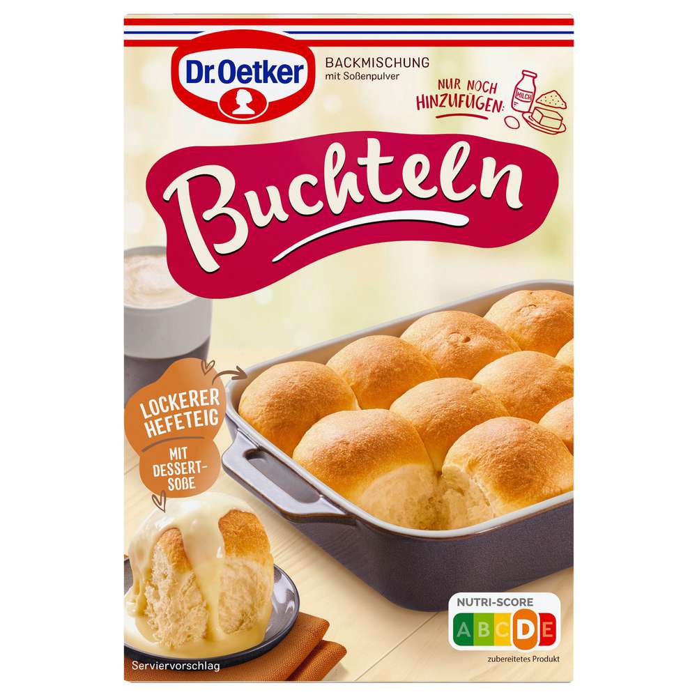 Produktabbildung Dr. Oetker Backmischung Buchteln, mit Dessert-Soße
