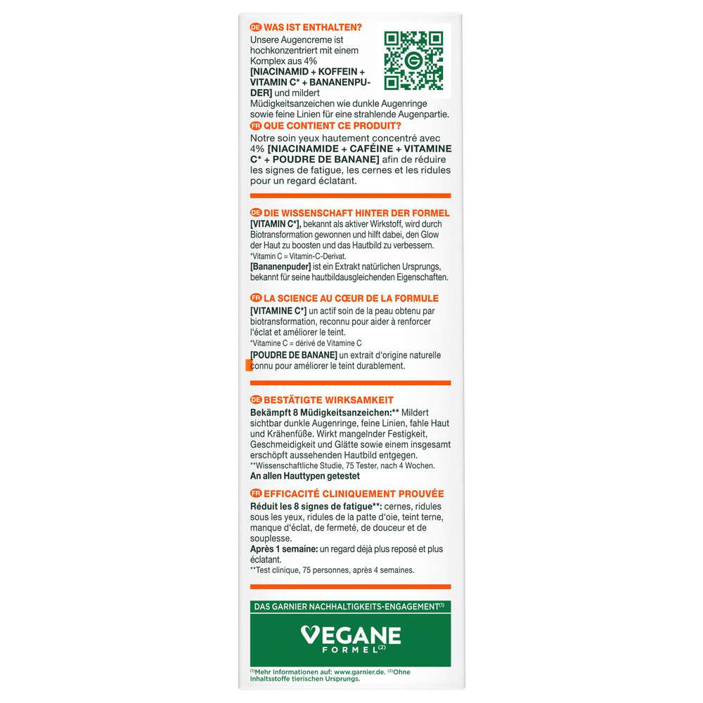 Produktabbildung Garnier Augenpflege Skin Active, Glow Booster Vitamin C