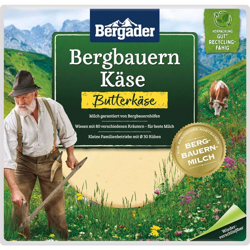 Produktabbildung Bergader Bergbauern Käsescheiben, Butterkäse