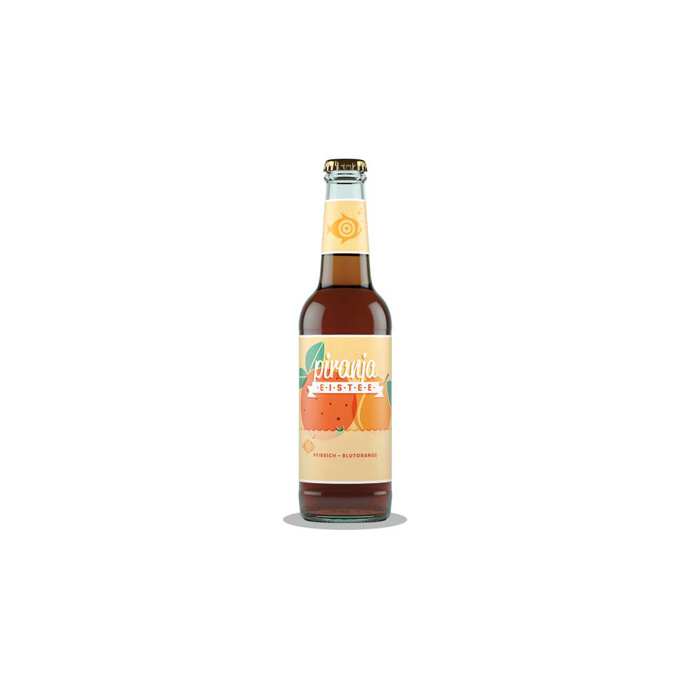 Produktabbildung Piranja Eistee, Pfirsich-Blutorange