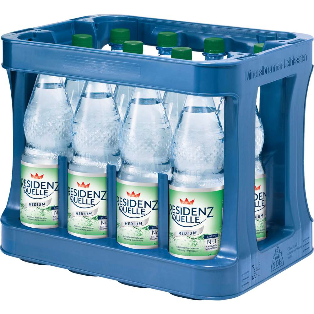 Produktabbildung Residenz Quelle Mineralwasser, Medium (12x 1,000 Liter)
