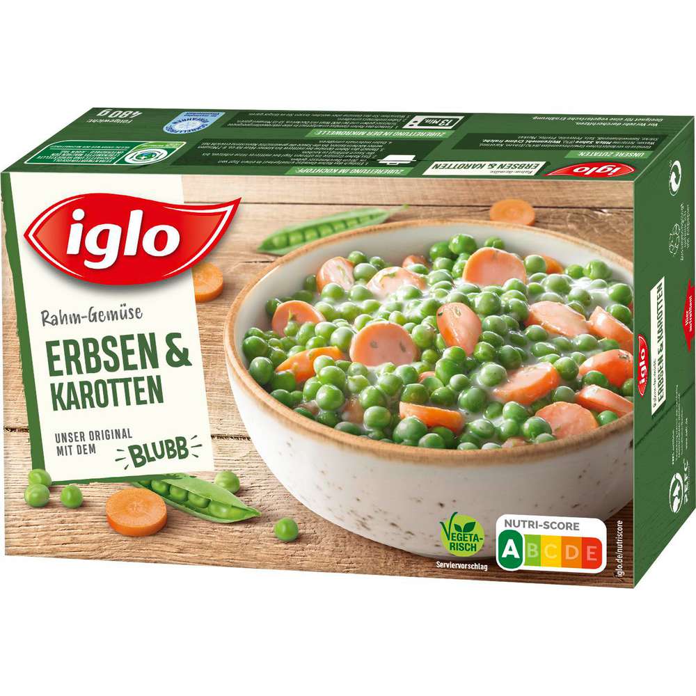 Produktabbildung Iglo Rahm-Gemüse Erbsen & Karotten, tiefgekühlt