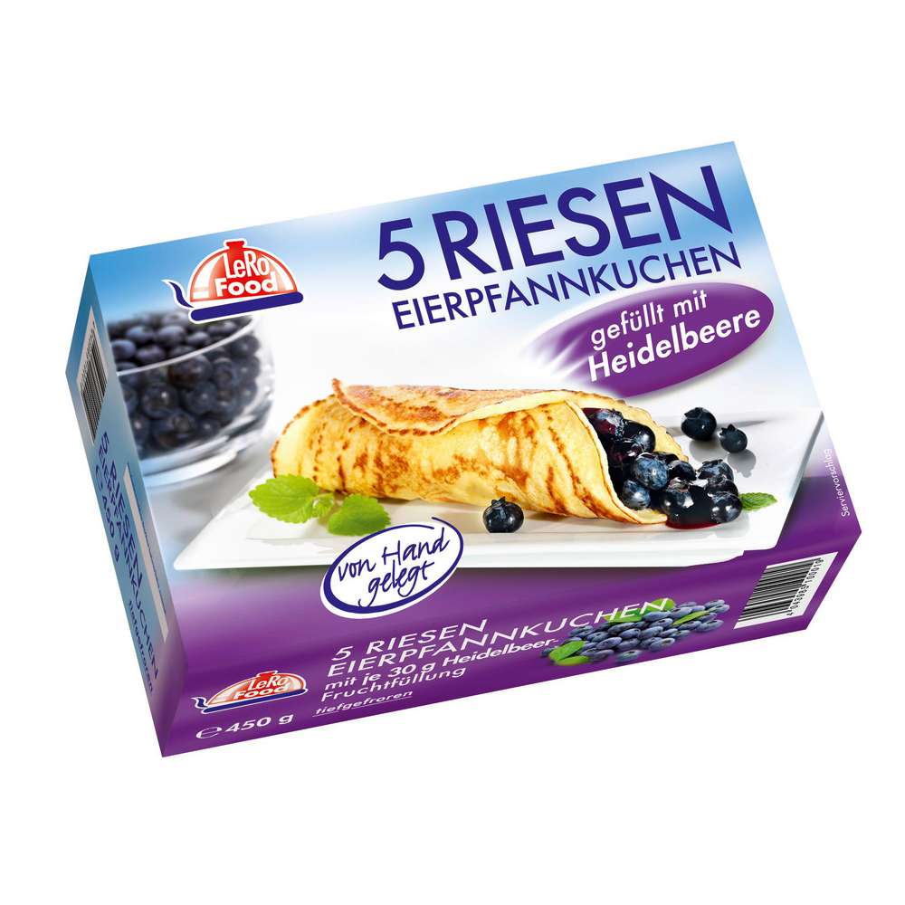 Produktabbildung Lero Food Eierpfannkuchen mit Heidelbeere, tiefgekühlt