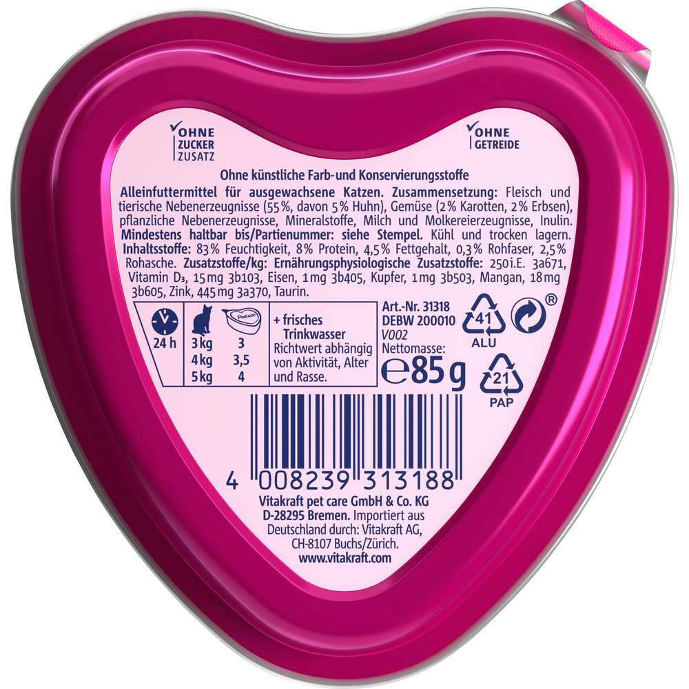 Produktabbildung Vitakraft Katzen-Nassfutter Poésie Création, Huhn & Gartengemüse