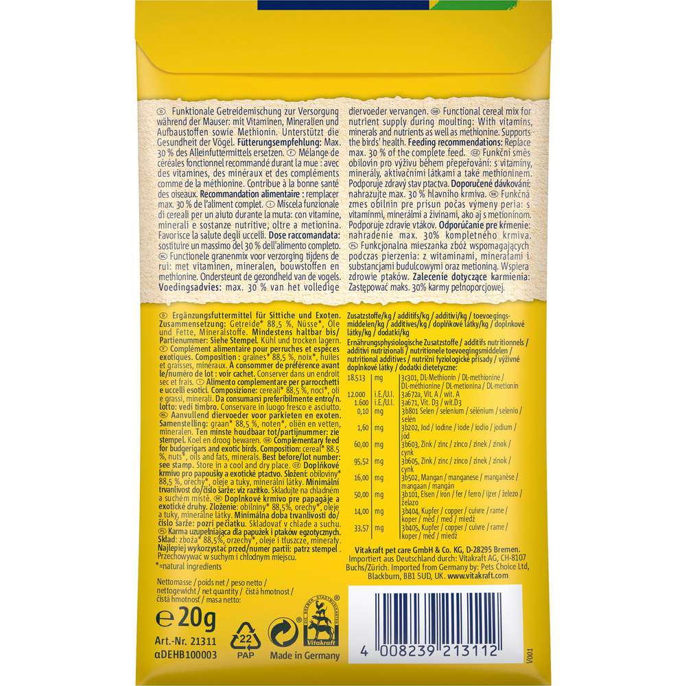 Produktabbildung Vitakraft Vogelfutter Mauserhilfe