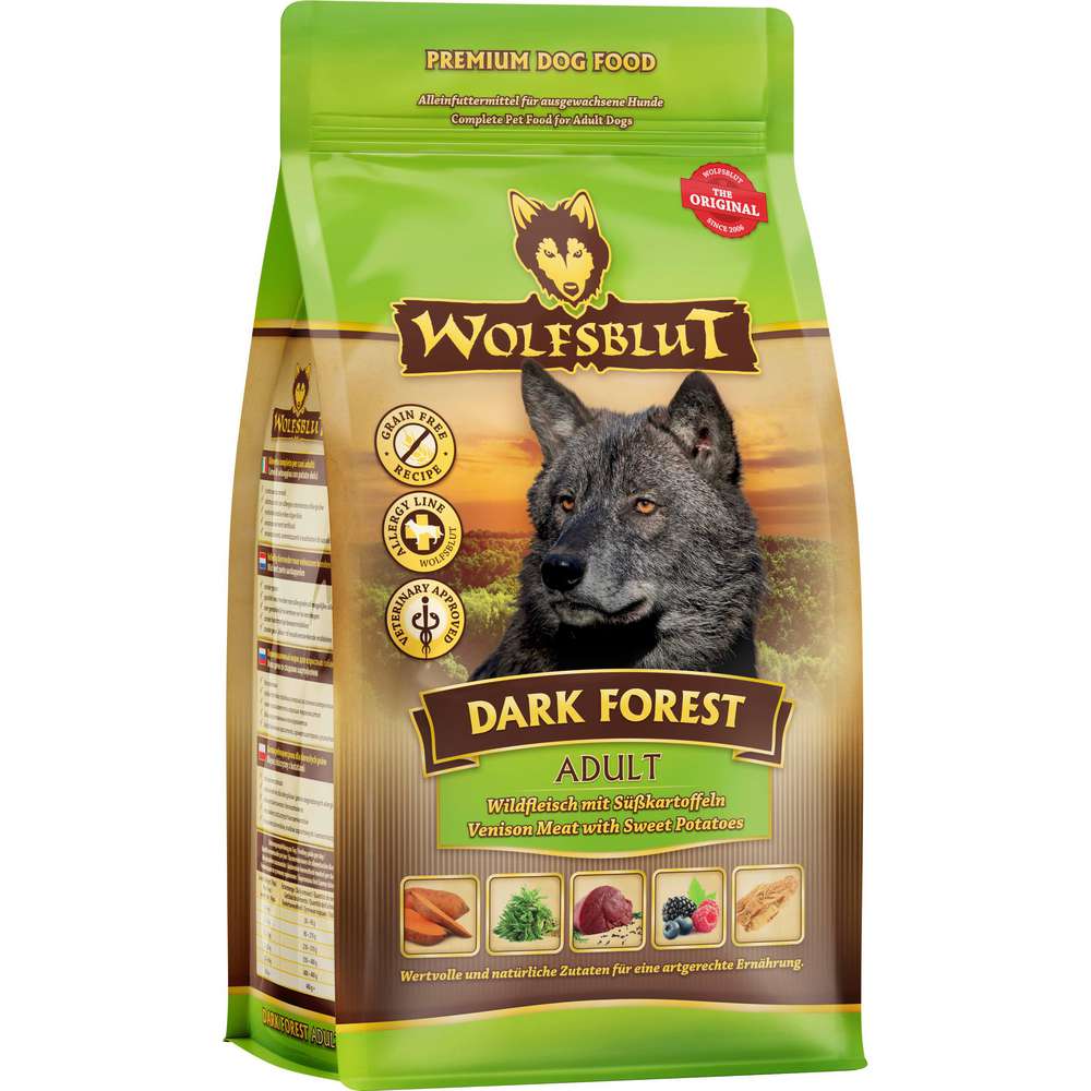 Produktabbildung Wolfsblut Hunde-Trockenfutter Dark Forest, Adult, Wildfleisch/Süßkartoffel