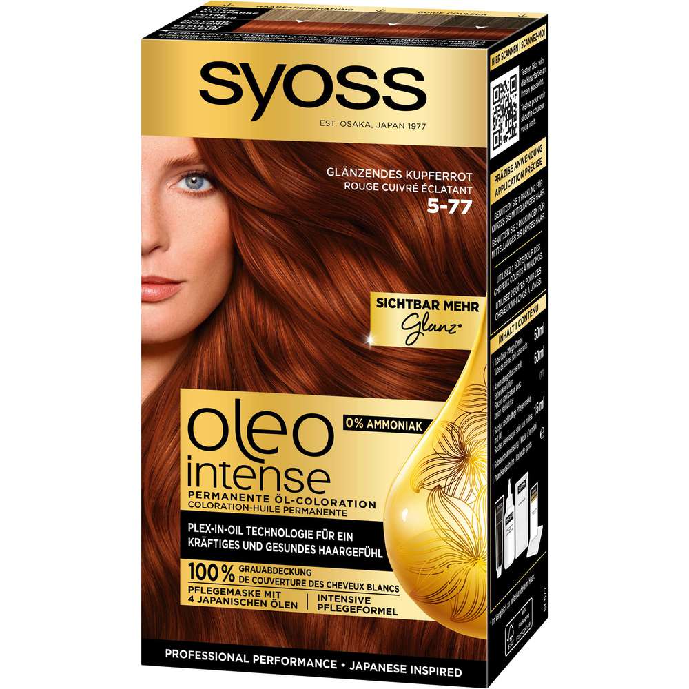 Produktabbildung Syoss Haarfarbe Oleo, 5-77 glänzendes Kupferrot