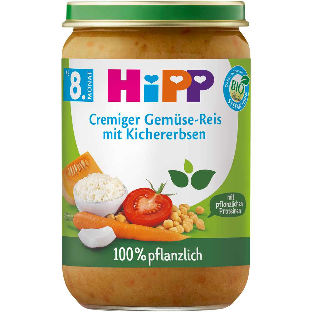 Produktabbildung Hipp Babynahrung Menü, Cremiger Gemüse-Reis mit Kichererbsen