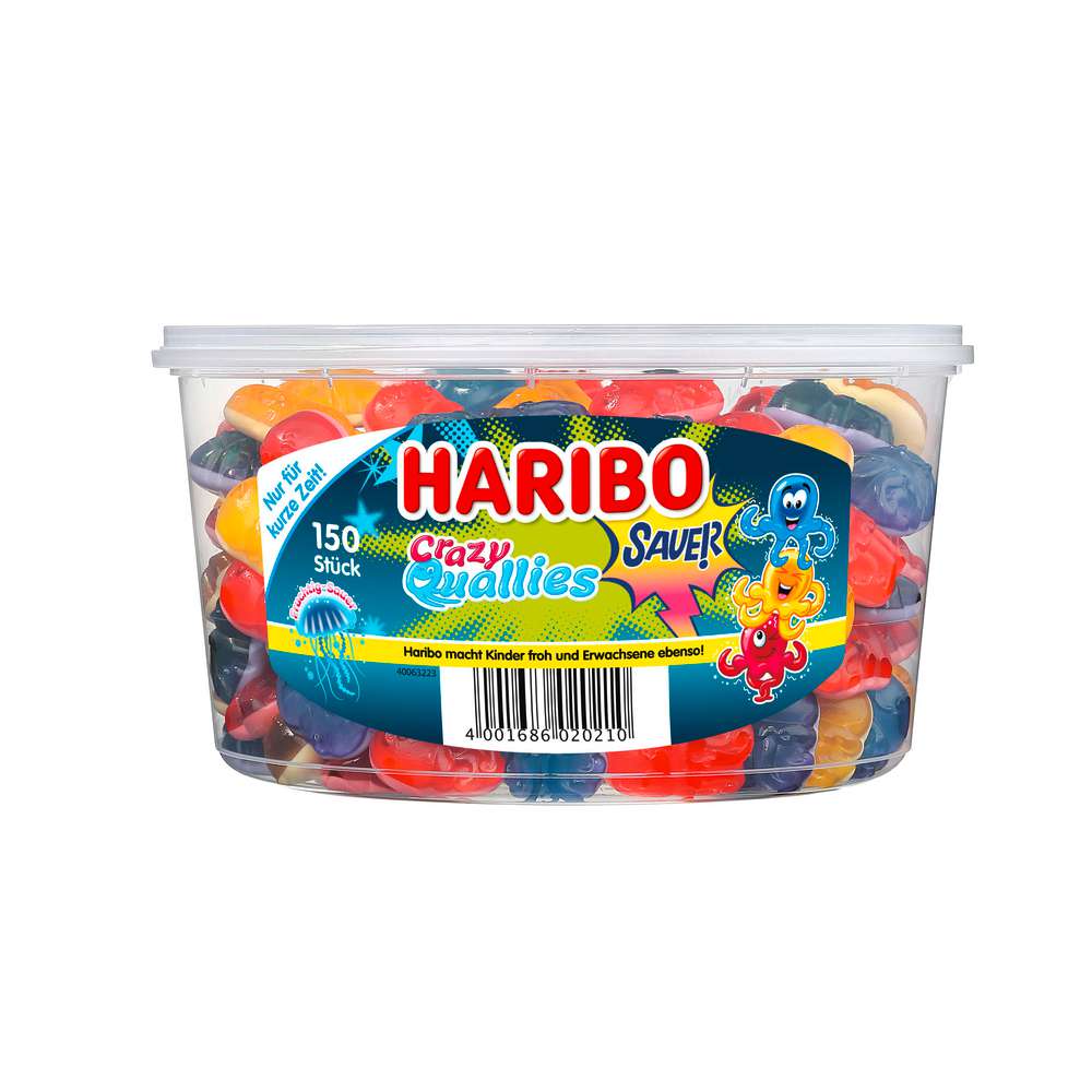 Produktabbildung Haribo Fruchtgummi Dose Crazy Quallies Sauer