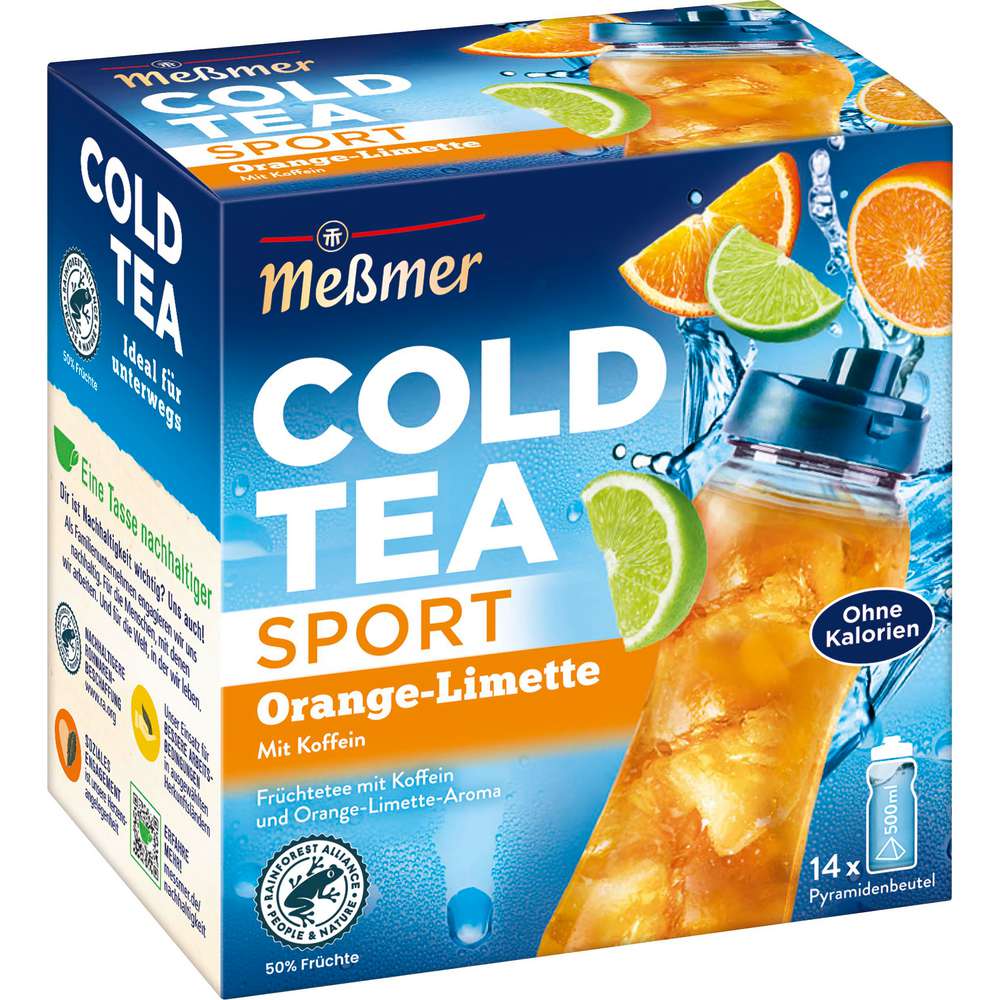 Produktabbildung Messmer Cold Tea Sport mit Koffein, Orange-Limette