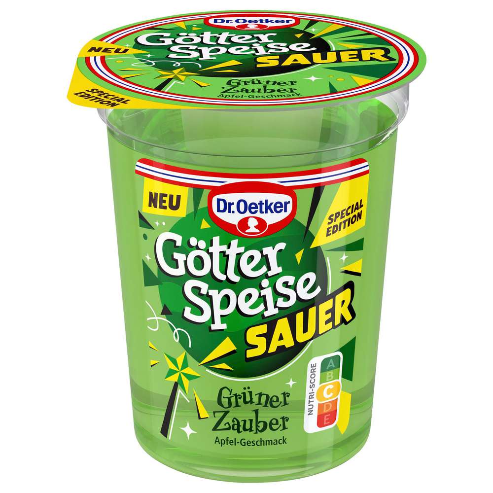 Produktabbildung Dr. Oetker Götterspeise Sauer, Grüner Zauber, Apfel-Geschmack