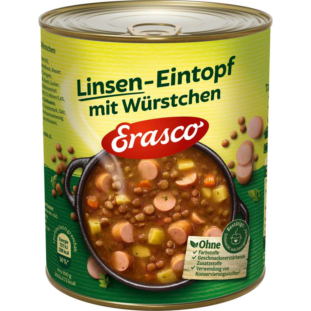 Produktabbildung Erasco Linsen-Eintopf mit Würstchen