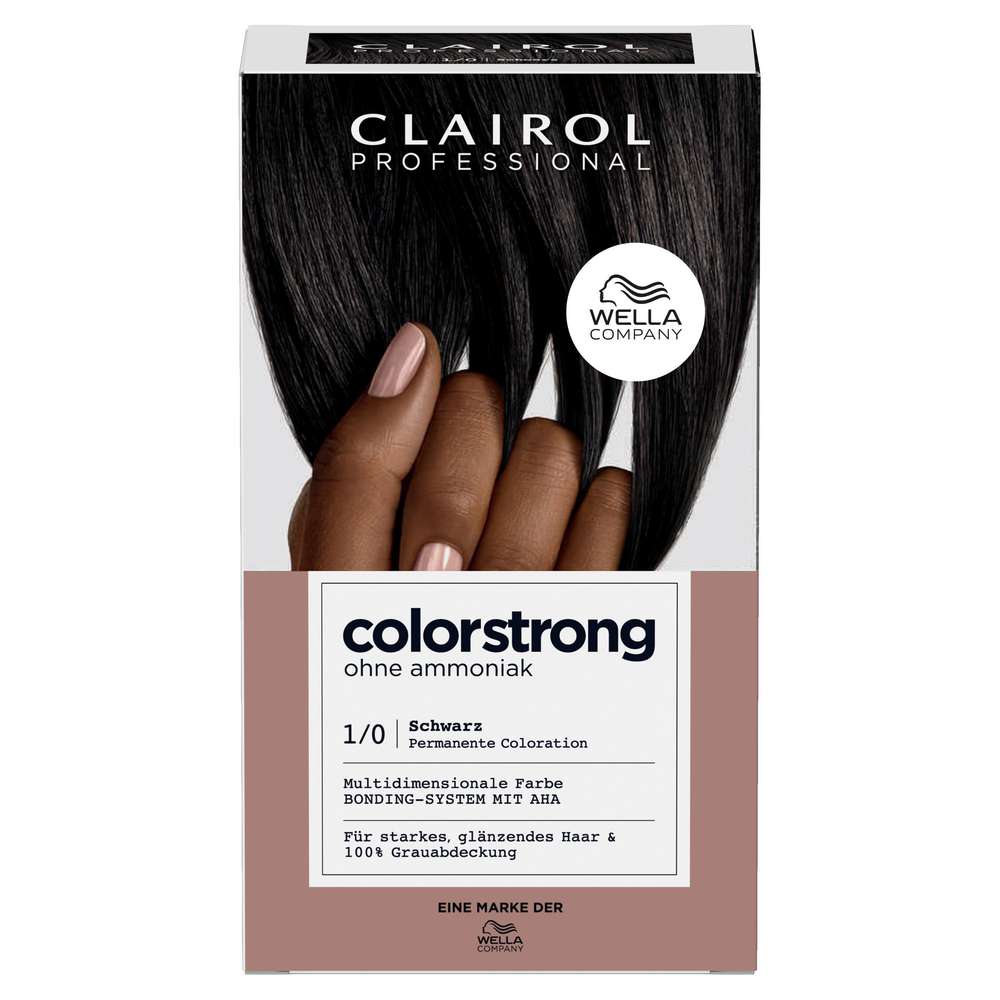 Produktabbildung Clairol Haarfarbe Colorstrong ohne Ammoniak, 1/0 Schwarz