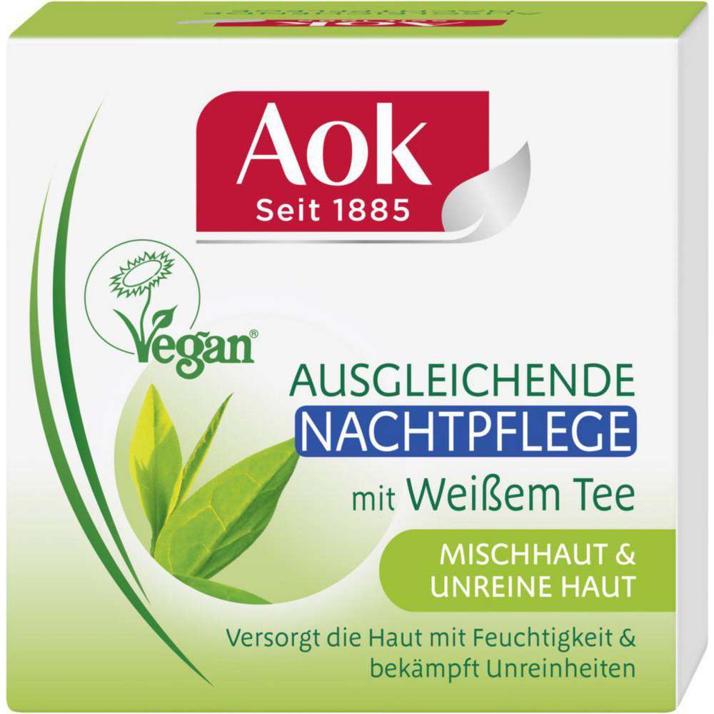 Produktabbildung AOK Nachtcreme mit weißem Tee, Mischhaut & Unreine Haut