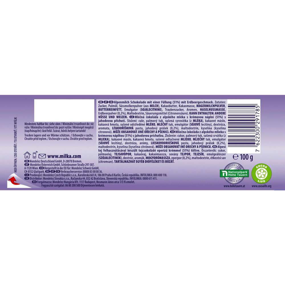 Produktabbildung Milka Tafelschokolade, Erdbeer-Joghurt