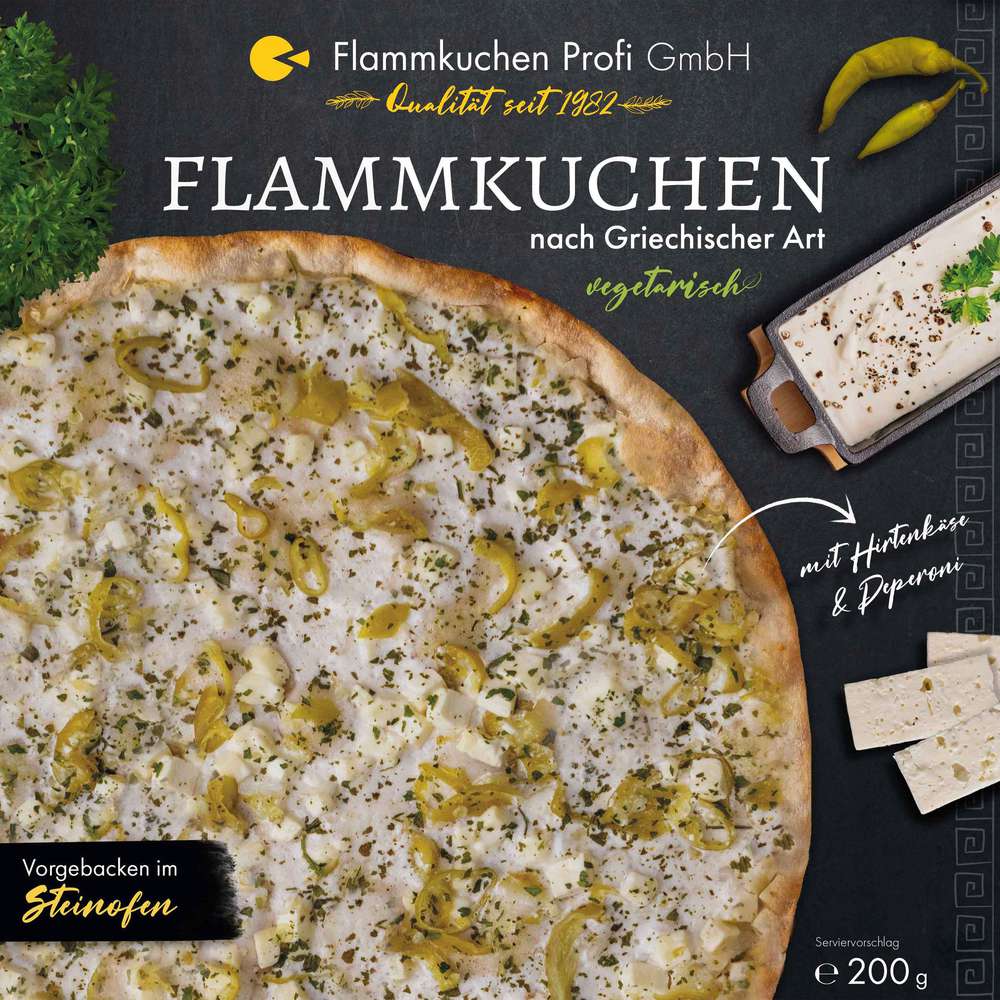 Produktabbildung Flammkuchen Profi Flammkuchen griechische Art, tiefgekühlt